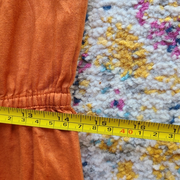 Banana Republic cotton ruffle dress sundress slip dress orange - Picture 10 of 14